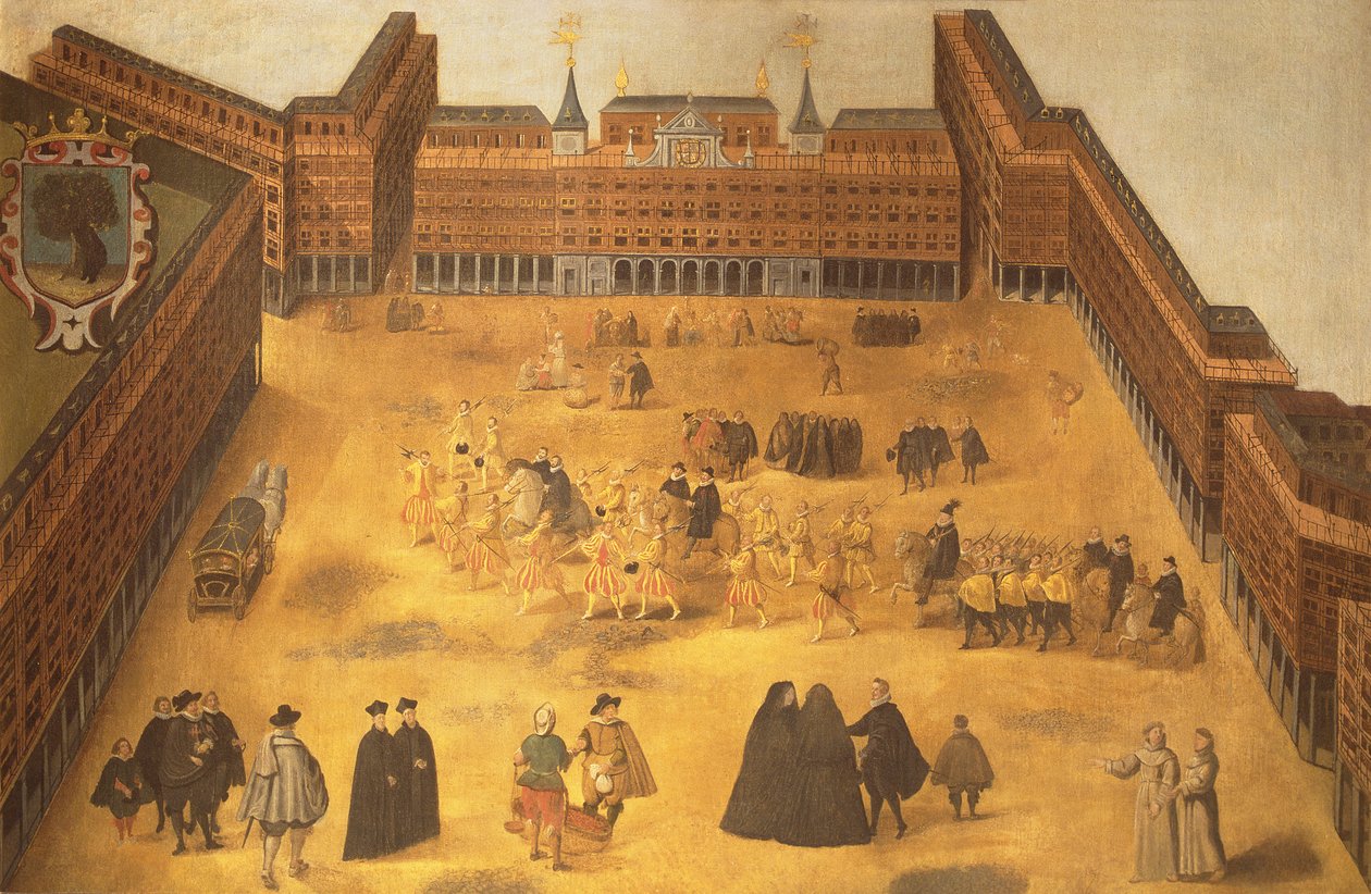 131-0635413 Pohled na Plaza Mayor v Madridu od Spanish School