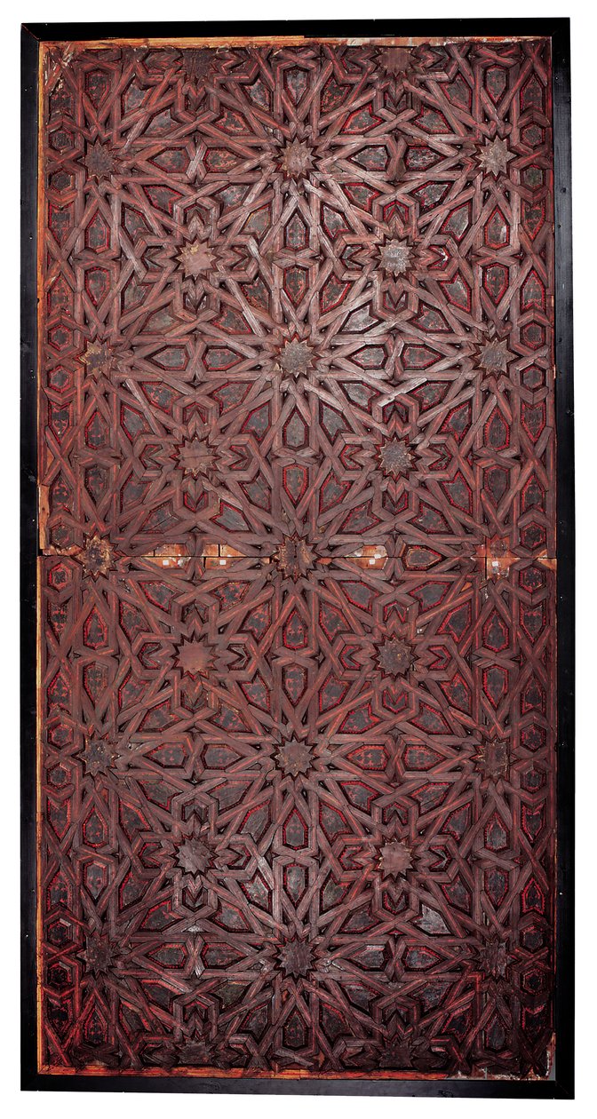 Geometrický strop Mudejar, jižní Španělsko, pravděpodobně Sevilla (malované dřevo) od Spanish School