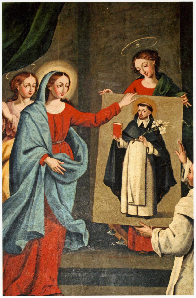 Světec představuje portrét svatého Dominika Panně Marii (viz také 308139) od Spanish School