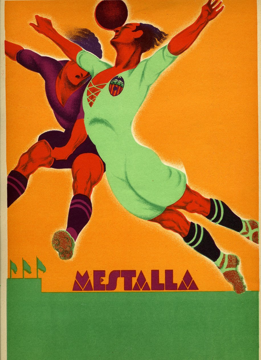 Reklama na zápas mezi Valencií a anglickým týmem na stadionu Mestalla 15. dubna 1929 od Spanish School