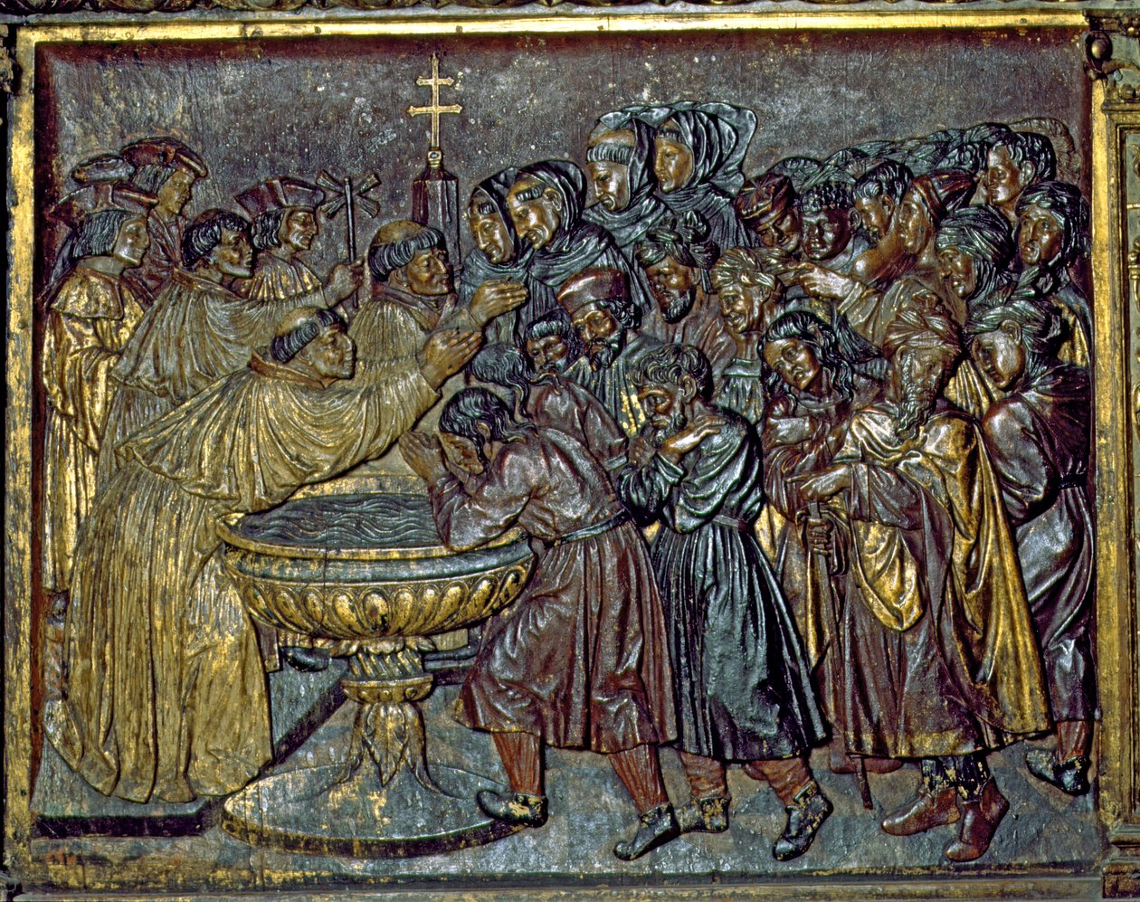 Křest Maurů, Felipe Bigarny (1475-1543), Capilla Real, Granada, Andalusie, Španělsko od Spanish School