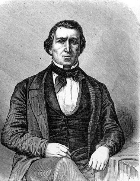Brigham Young (1801-77) druhý prezident mormonské církve a zakladatel Salt Lake City, Utah, z „La Vuelta al Mundo“, vydané v Madridu od Spanish School