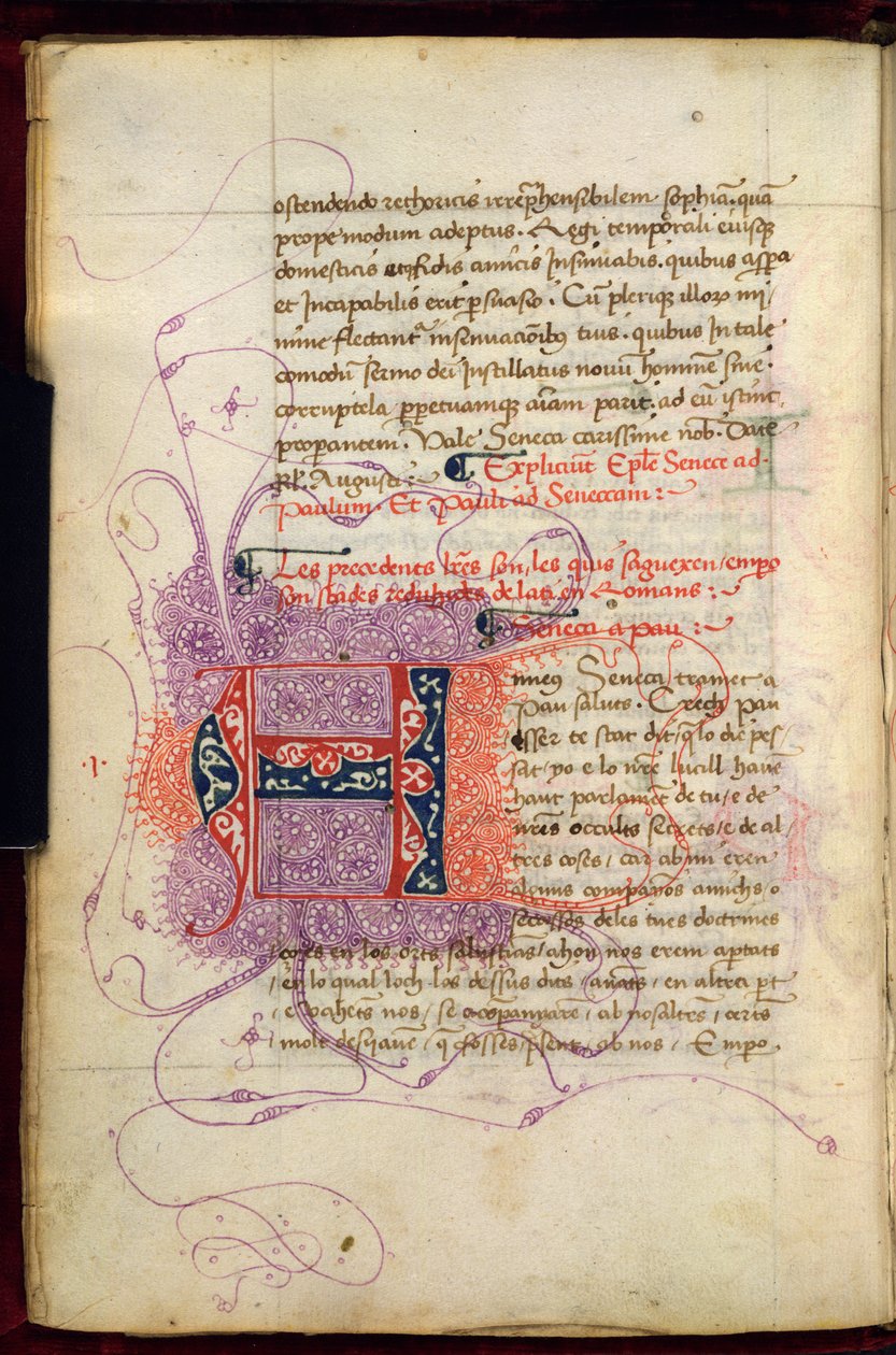 Burney 252, f. 4v, iniciála puzzle 