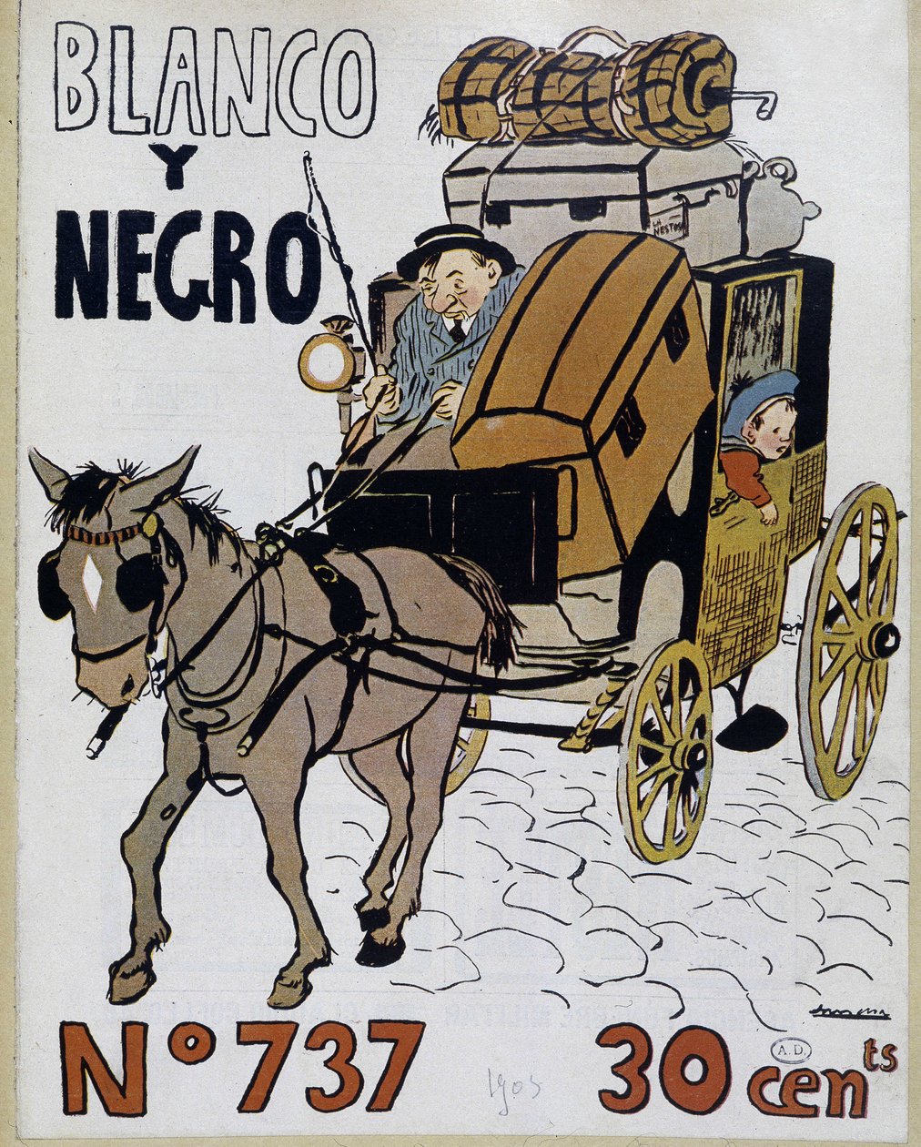 Caleche - obálka „Blanco y negro“, č. 737 od Spanish School