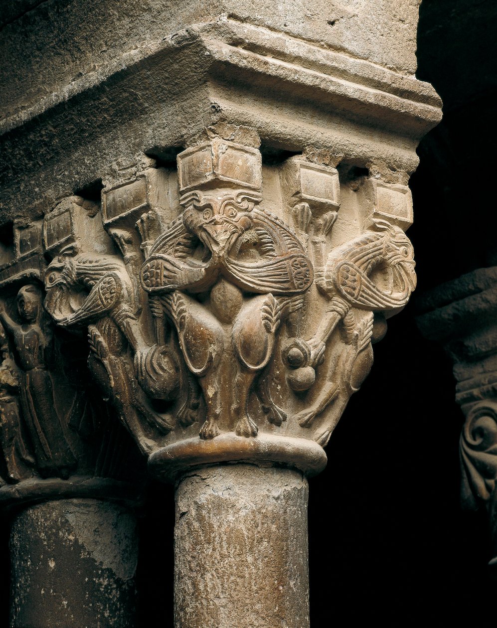 Hlavní město sloupu z kostela Santa Maria de l