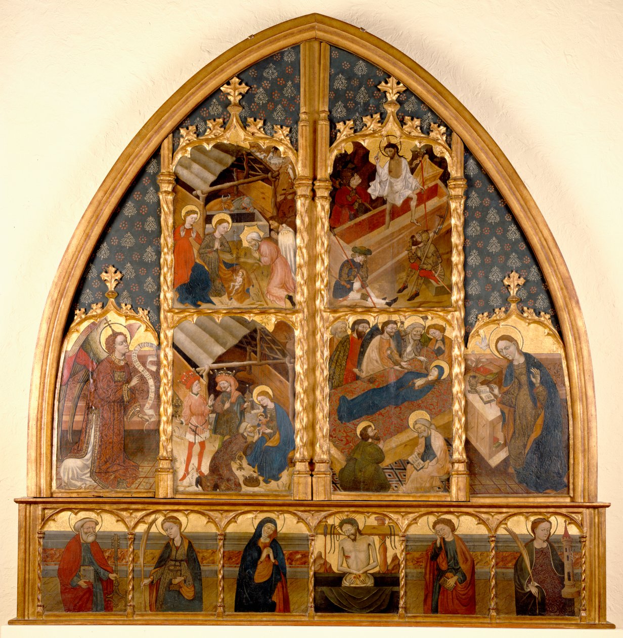 Katalánský oltář, 145080 (tempera a plátkové zlato na panelu) od Spanish School