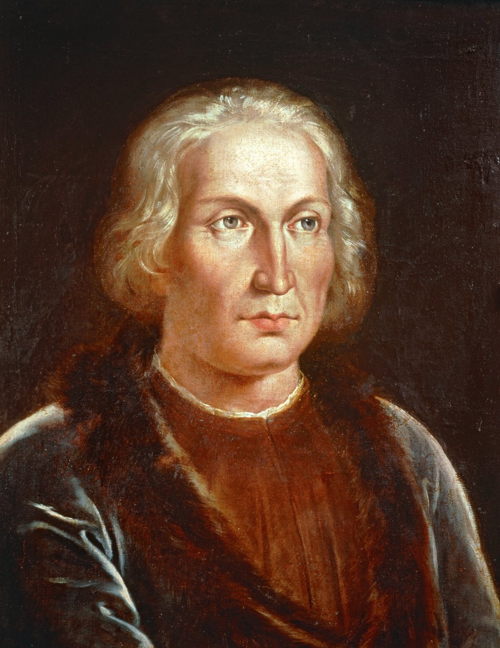 Kryštof Kolumbus, objevitel ... (malba na plátně) od Spanish School