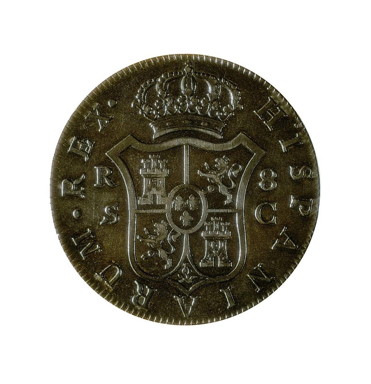 Mince 8 španělských realů, kastilská měna ražená v Seville za vlády Karla IV. (1748-1819) od Spanish School