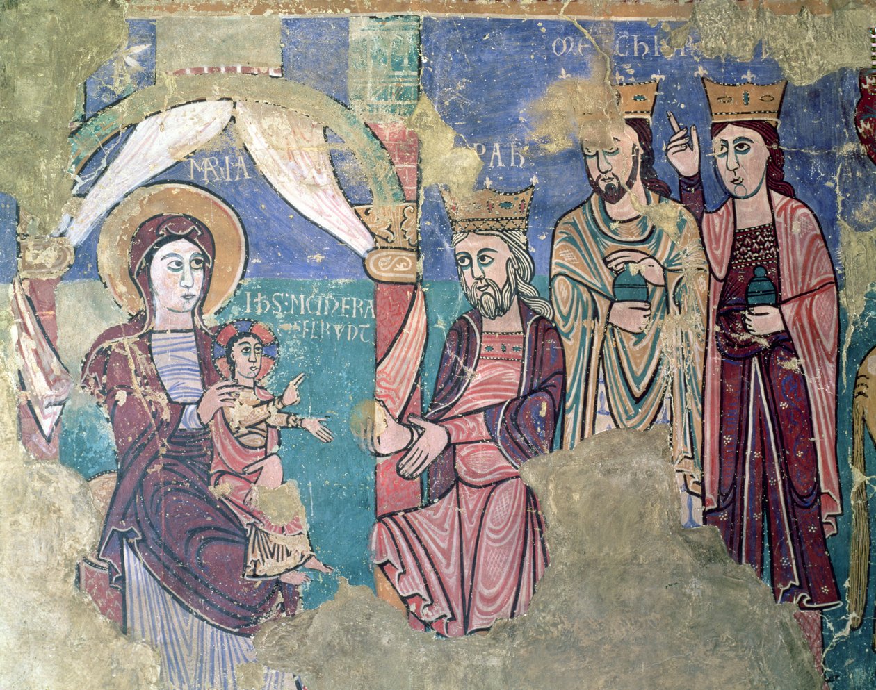 Nástěnná malba Epiphany z kostela v Navasa, Huesca od Spanish School