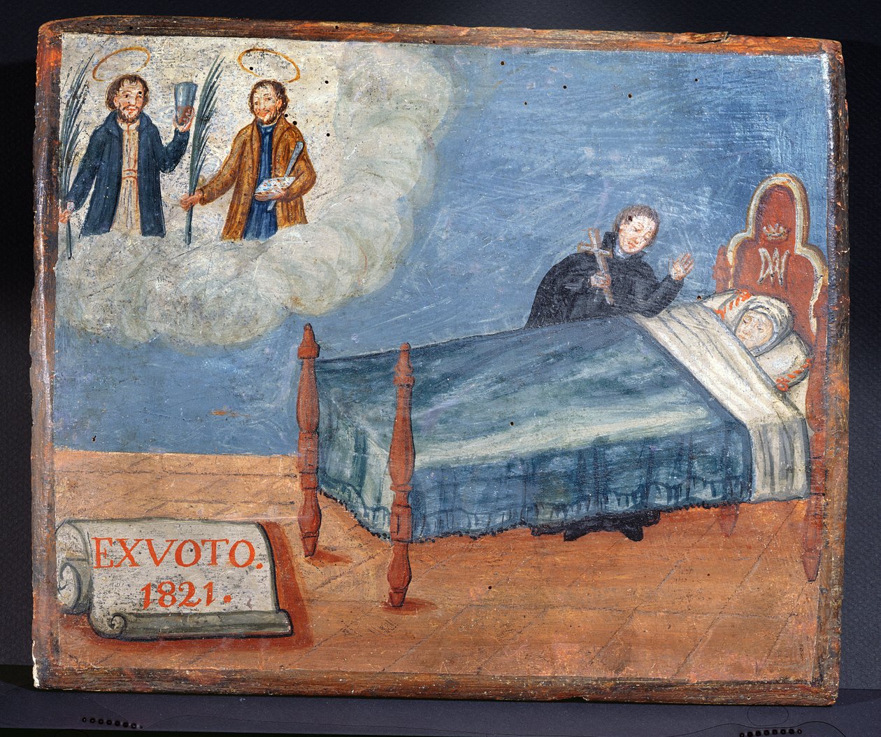 Ex Voto věnované SS. Kosmas a Damian ve vděčnosti za uzdravení nemocné ženy, 1821 od Spanish School