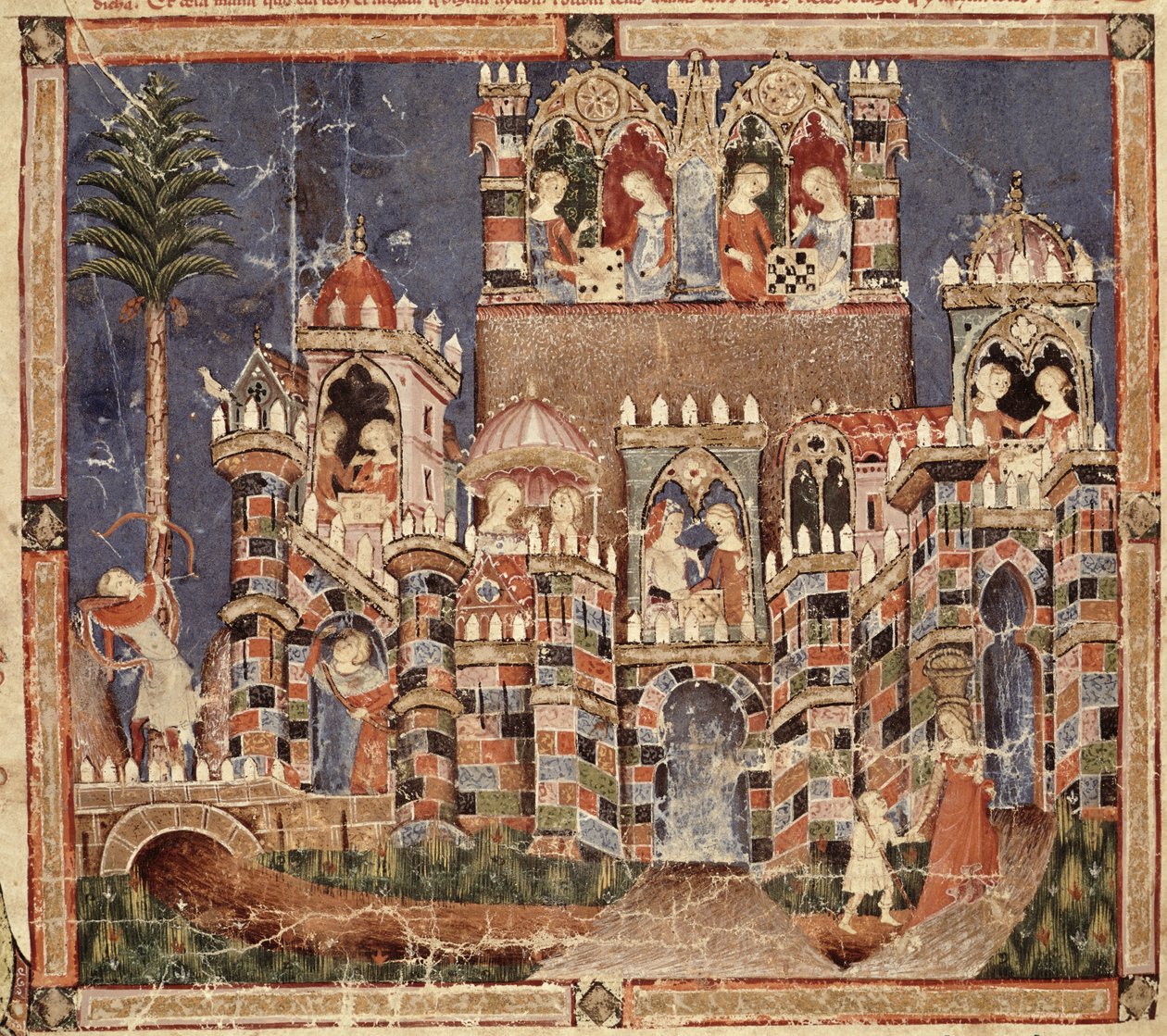 Fol.13v Hry a zábava pro trojské koně z Codexu Benito Santa Mora od Spanish School