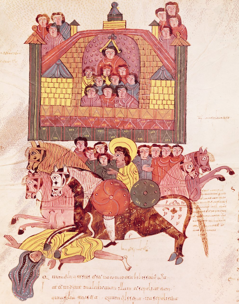 Fol.150v Smrt Jezábel, z Bible Mozarabe od Spanish School