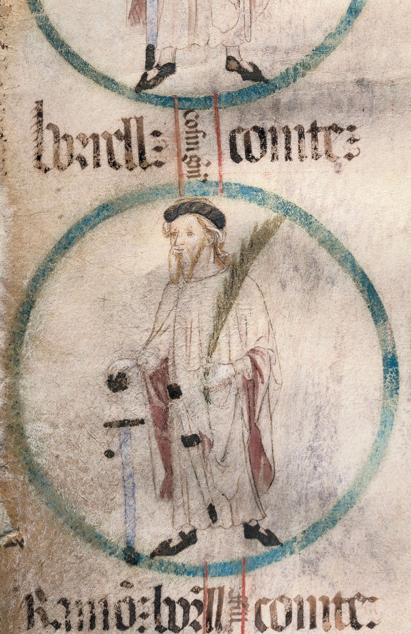Gotické umění: portrét Borrella II. (934-992), hraběte z Barcelony. Miniatura v „Genealogie králů Aragonie a hrabat z Barcelony“. 14.-15. století. od Spanish School