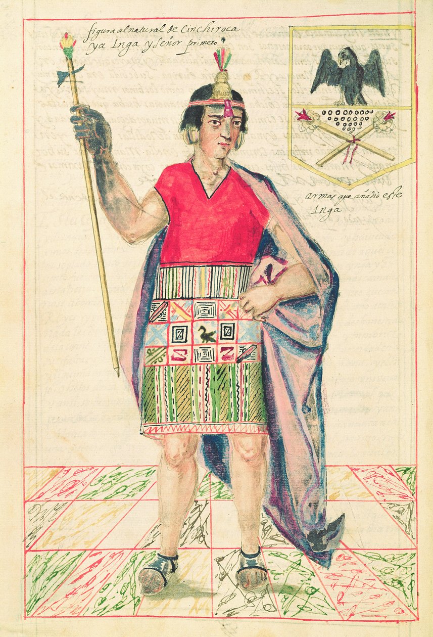 Ilustrace Cincheroca, z „Historie a královské genealogie peruánských králů Inků, jejich činy, zvyky, kostýmy a způsob vlády“, známý jako Codice Murua od Spanish School