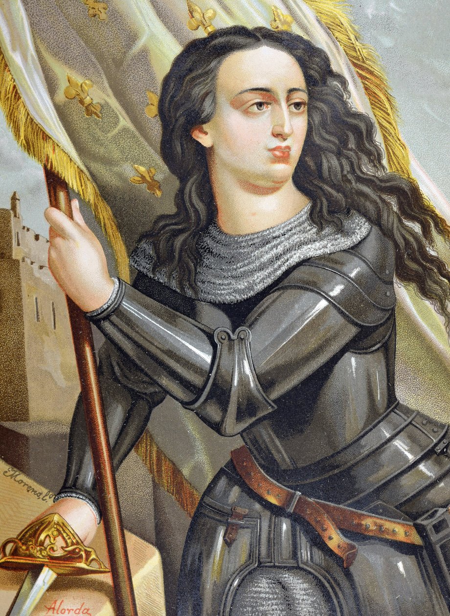 JANA Z ARKU, Svatá (1412-1431). Francouzská hrdinka během stoleté války. Ilustrace slavných mužů a žen, Juan Landa Seix od Spanish School