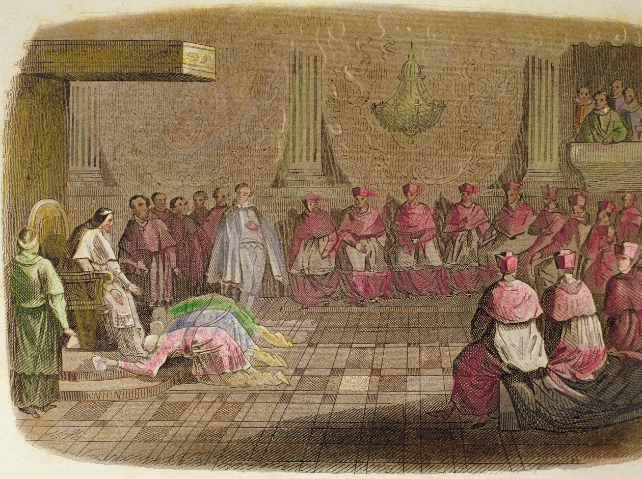 Japonští velvyslanci padli v roce 1585 u nohou papeže Řehoře XIII od Spanish School