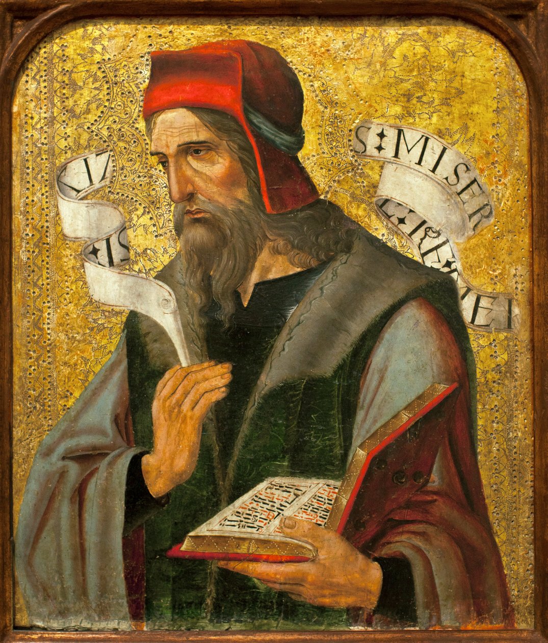 Le prophete Isaie - Anonymní španělský obraz, olej a zlato na dřevě od Spanish School