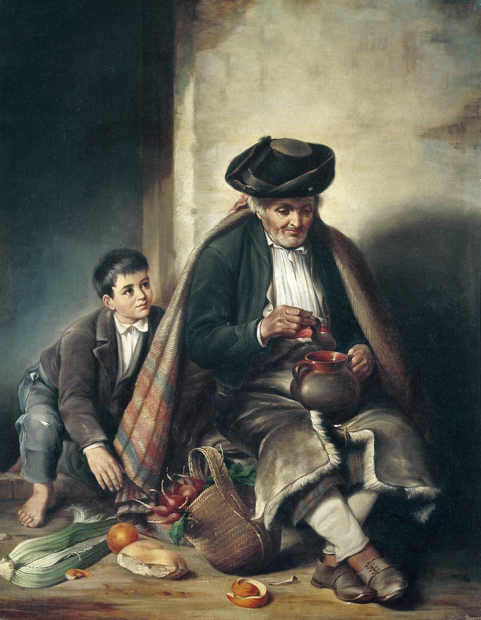 Muž a chlapec. konec 19. století (olej na plátně) od Spanish School