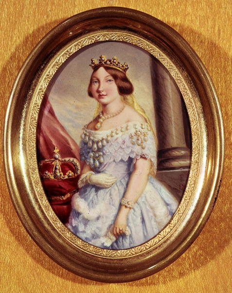 Miniaturní portrét královny Isabelly II (1830-1904) od Spanish School
