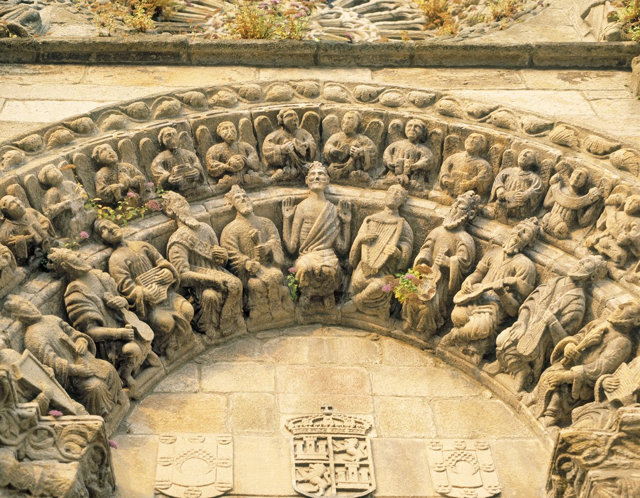 Portálový tympanon kostela San Martin, Noia (detail) od Spanish School