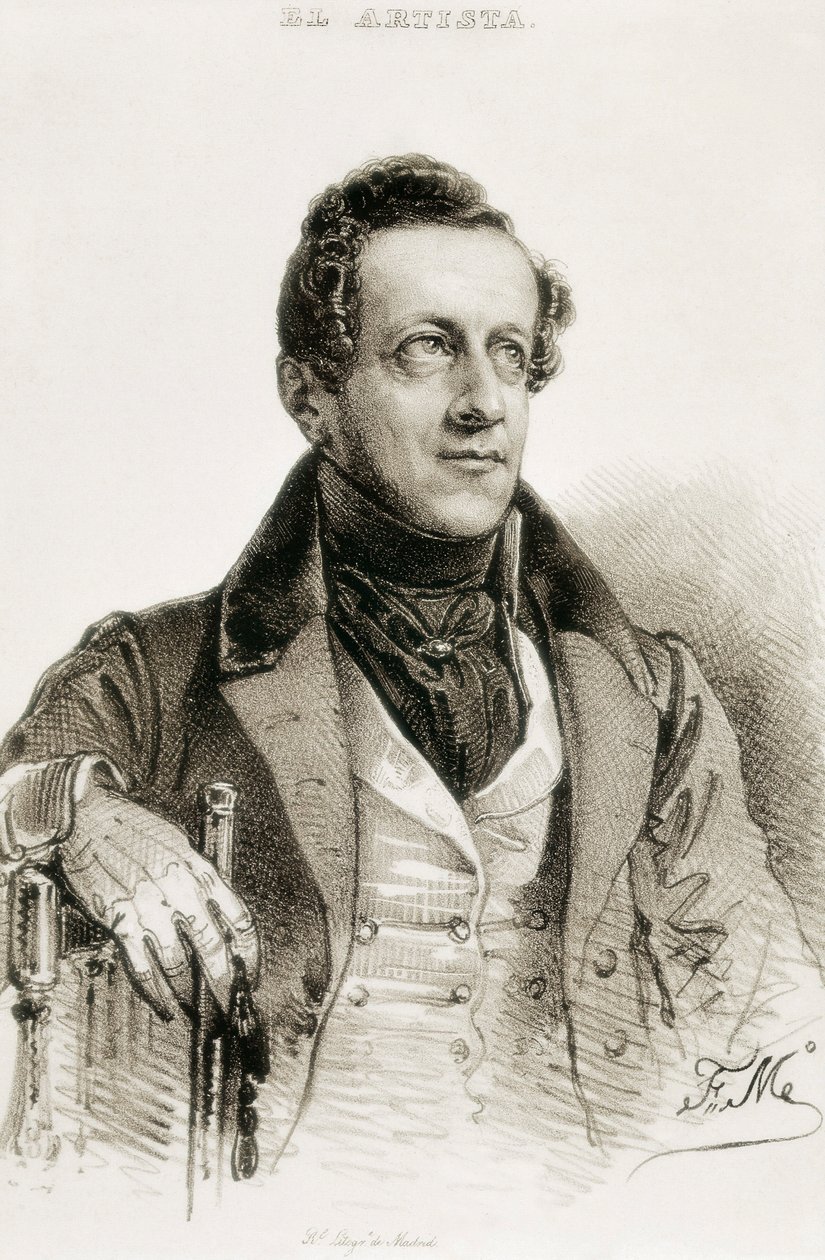 Portrét Angela de Saavedra a Ramirez Baquedano, vévoda z Rivas od Spanish School