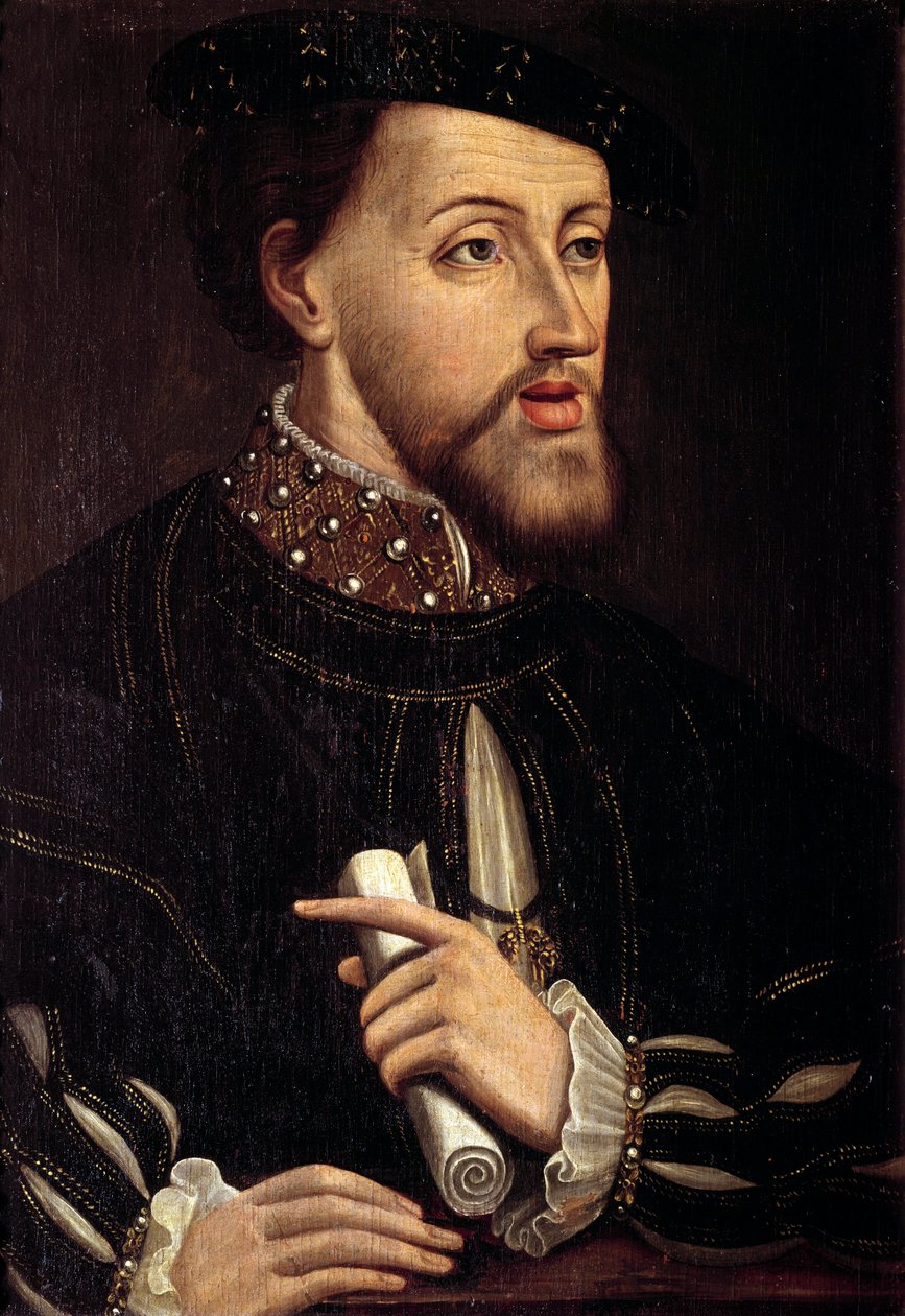 Portrét Karla V. (1500-1558) německého císaře Malba španělské školy. 16. století od Spanish School