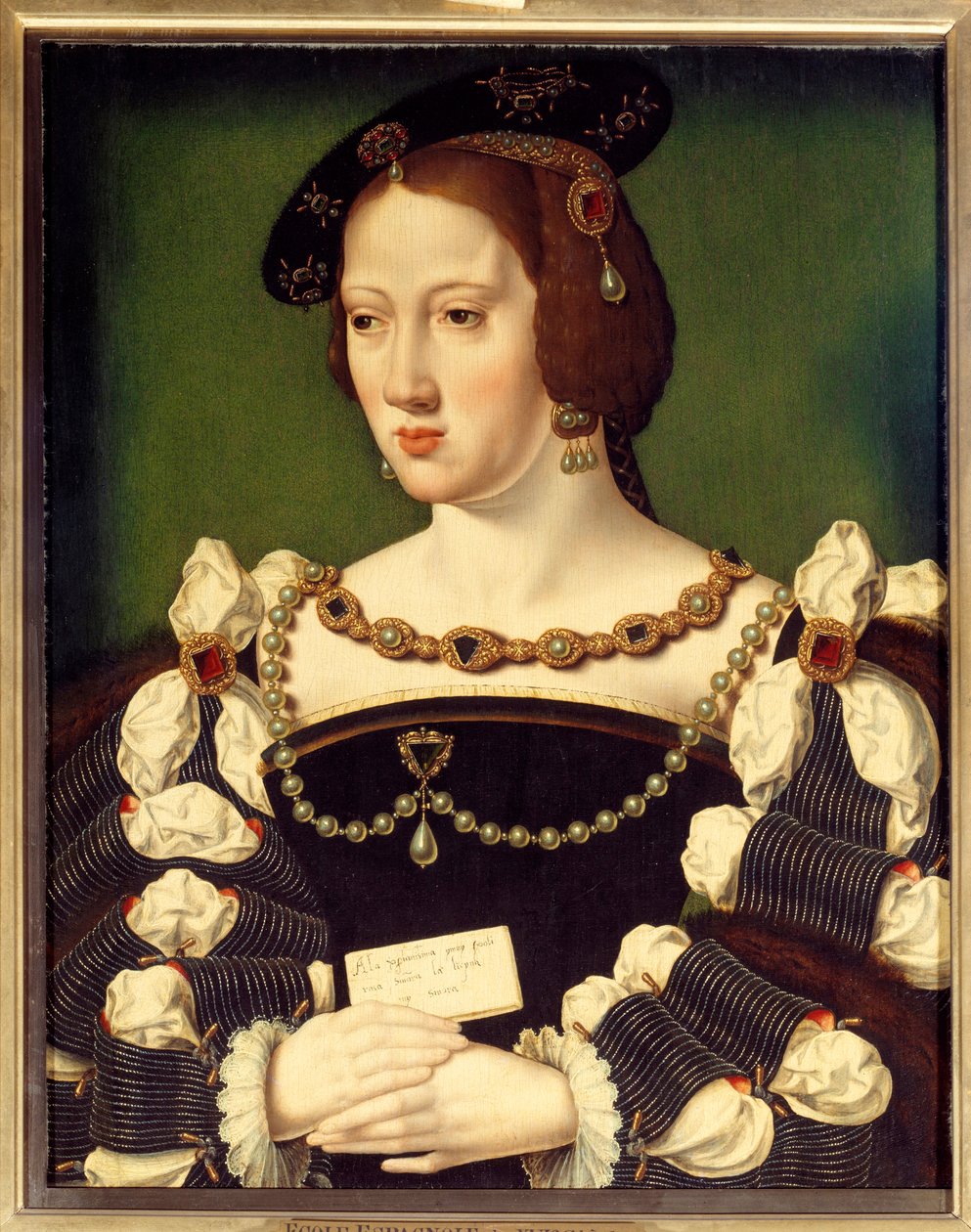 Portrét Eleonory Habsburské, arcivévodkyně rakouské (1498-1558) francouzské královny, manželky francouzského krále Františka I. Obraz španělské školy. 16. století. Chantilly, Conde Museum od Spanish School