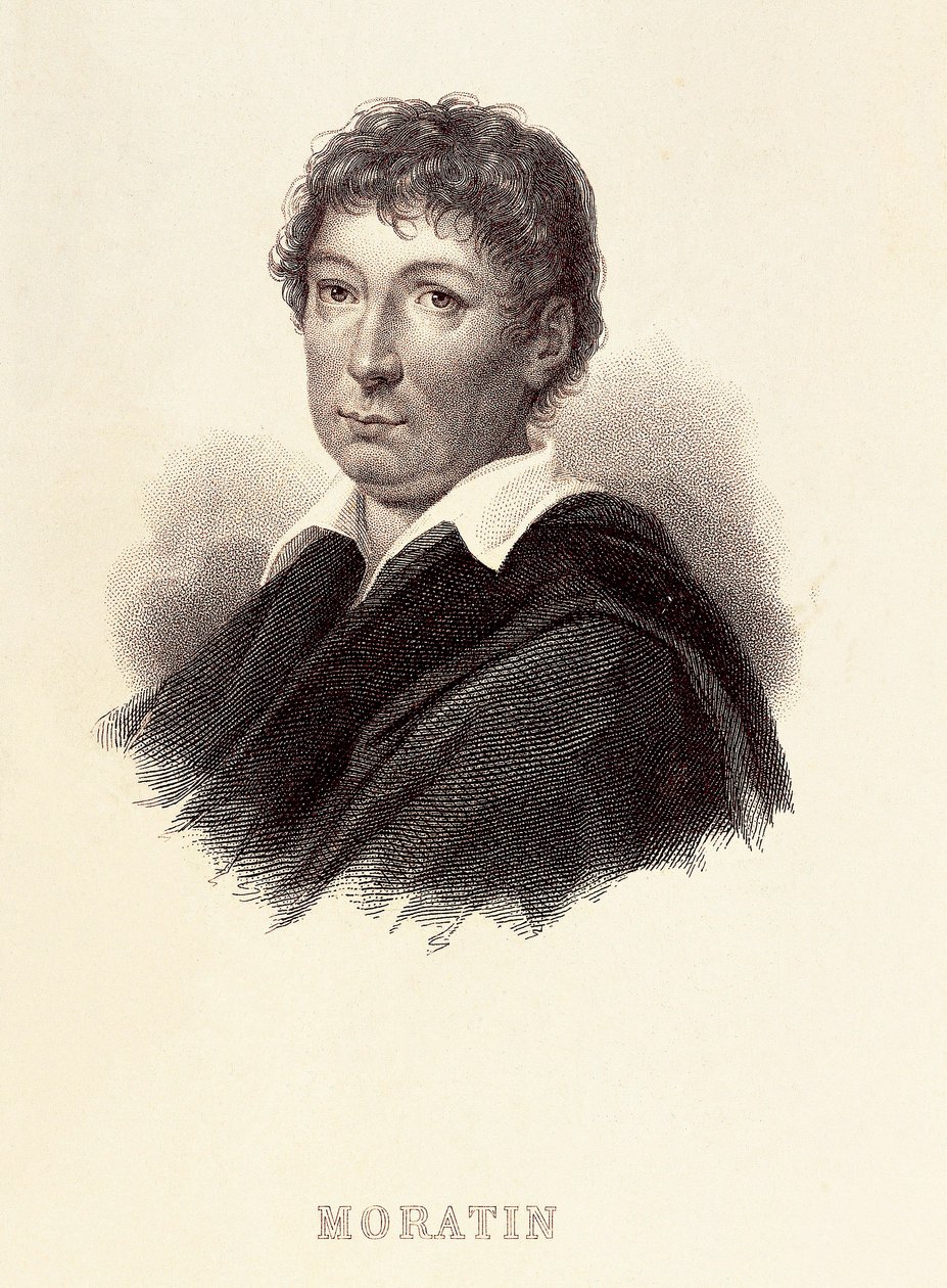 Portrét Leandra Fernandeze de Moratina (1760-1828), španělského spisovatele. Rytina 19. století. Romantické muzeum v Madridu. od Spanish School