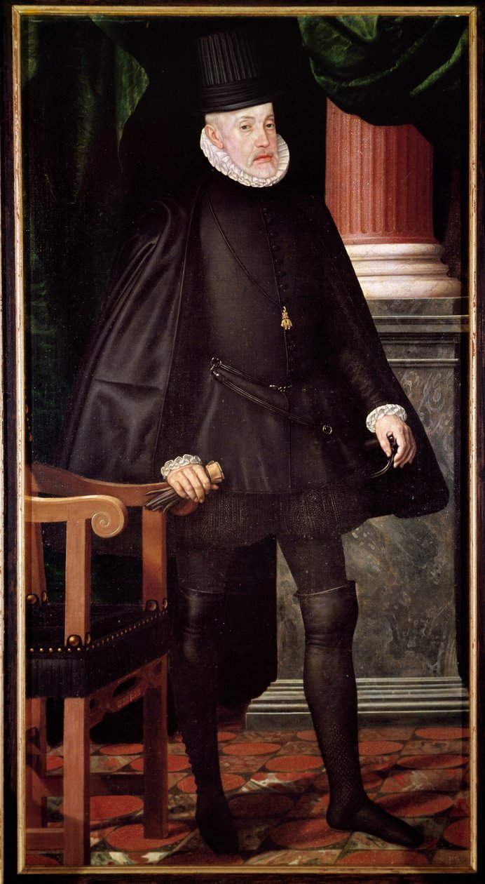 Portrét Filipa II., španělského krále (1527-1598) Obraz Španělské školy. Madrid 16. století, muzeum Prado od Spanish School