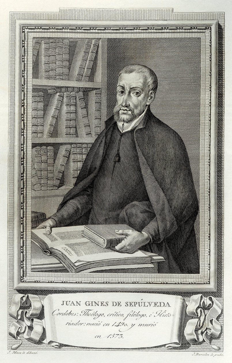 Portrét španělského humanisty a náboženství Juana Gines de Sepulveda (1490-1573) od Spanish School