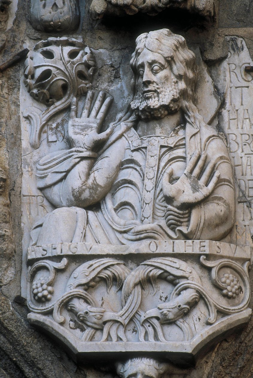 Znázornění proroka Abrahama, basreliéf fasády zlatníků (platerias) od Spanish School