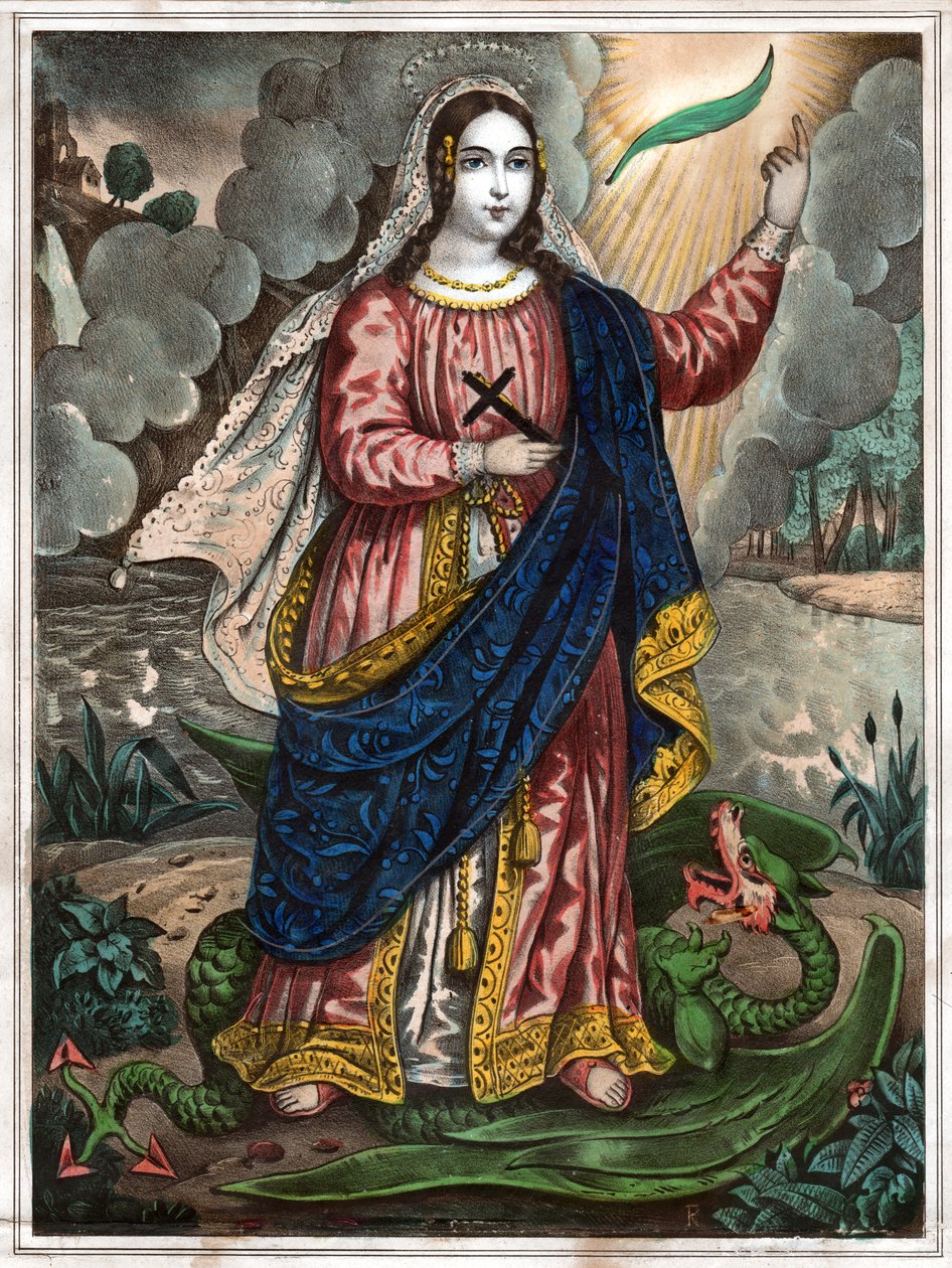 Svatá Markéta Antiochijská. (rytina, cca 1830) od Spanish School