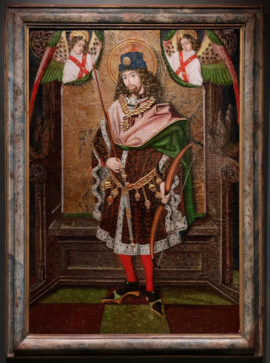 Svatý Šebestián. Původní farní kostel Piedratajada (Zaragoza). 15. století (malba) od Spanish School