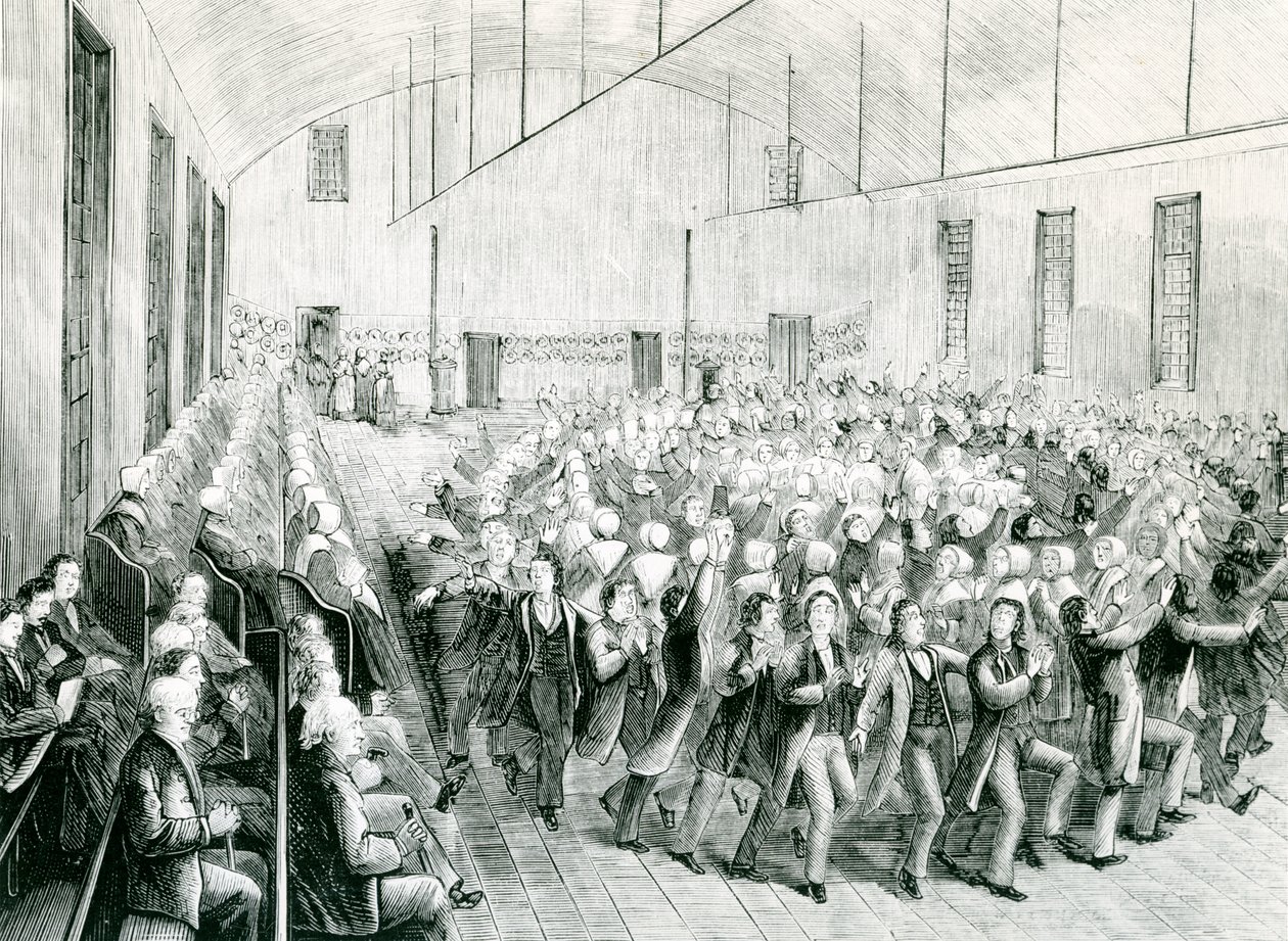 Shaker setkání v New Lebanon, New York, 1873 od Spanish School
