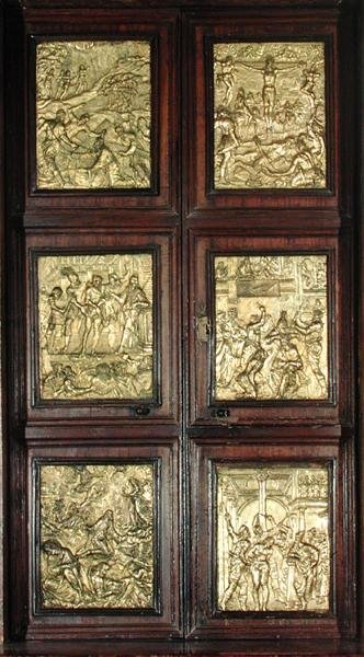 Dveře svatyně v kapli Sacramentaria (pozlacený bronz) od Spanish School