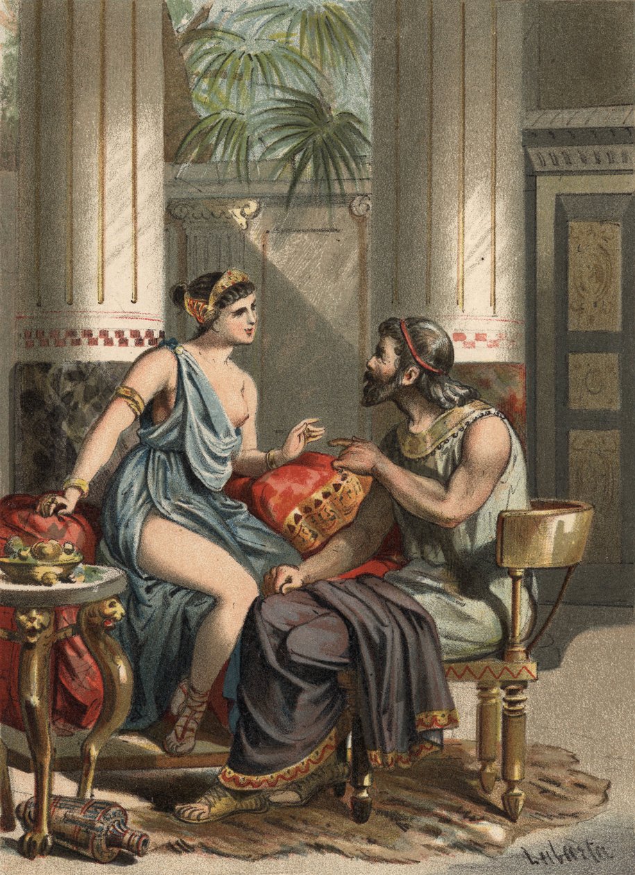 Sophonisbe manželka krále Syphaxe a královny Numibie (235-203 př.nl). v „Cult of Beauty““ od Juana Justa Hugueta, editor Molinas Hermanos od Spanish School