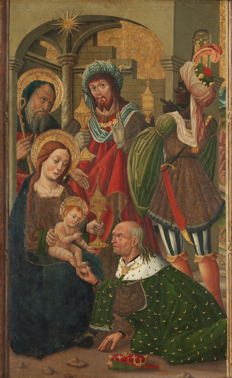 The Adoration of the Kings, c.1490 (tempera na panelu) od Spanish School