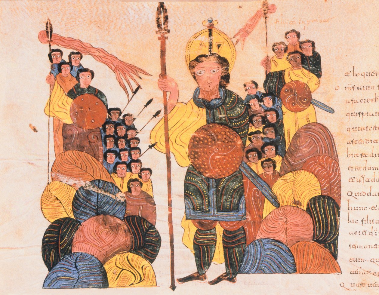 Porážka Goliáše, z Vizigótsko-mozarábské Bible svatého Isidora, fol. 118v., n. l. 960 (tempera na pergamenu) od Spanish School