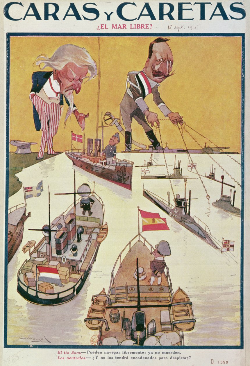 Kaiser a strýček Sam v době 1. světové války, 1915 od Spanish School