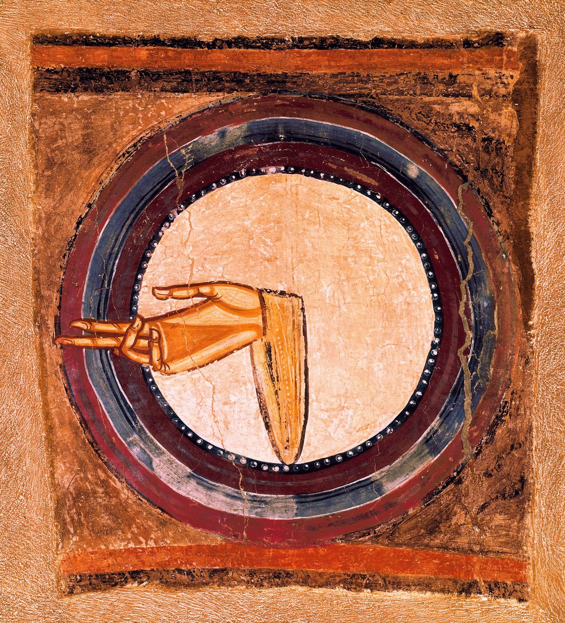 Boží ruka, detail fresky od mistra Saint Climent de Taull od Spanish School