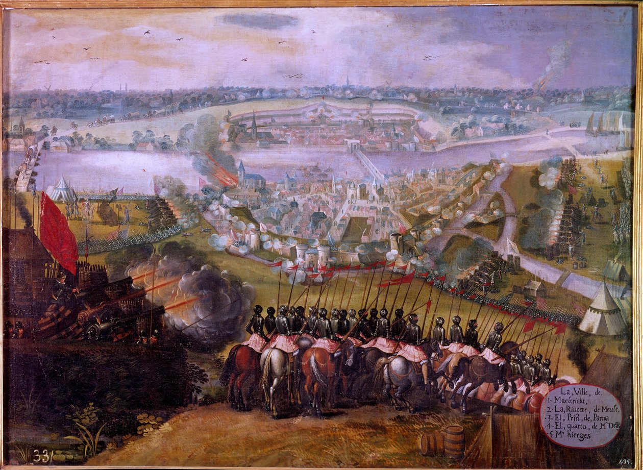 Obléhání Maestrichu Španěly v roce 1579 Obléhání Maastrichtu (nebo Maestrichtu) v Nizozemsku bylo epizodou osmdesátileté války (osmdesát dvacet let nebo 80 let) (Nizozemské povstání) (1568-1648). viděl vzestup severního pro od Spanish School