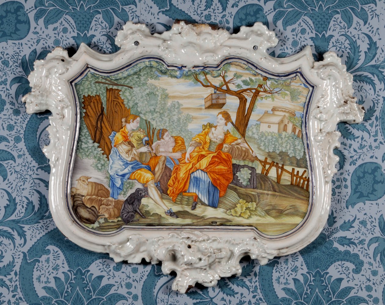 Nástěnná deska, Alcora Ceramic Factory, cca 1750 (cínem glazovaná kamenina) od Spanish School