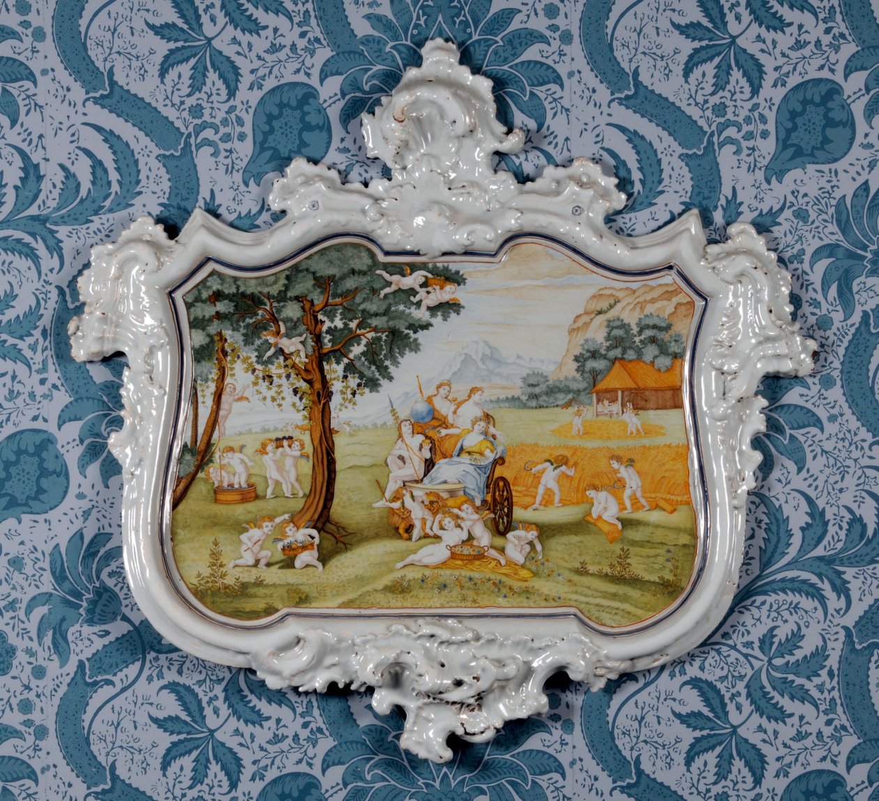 Nástěnná deska, Alcora Ceramic Factory, cca 1750 (cínem glazovaná kamenina) od Spanish School