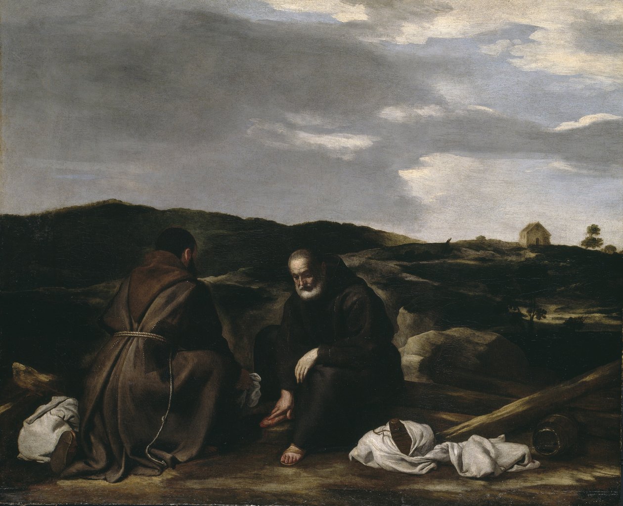 Dva mniši v krajině, c.1645 od Spanish or Italian School