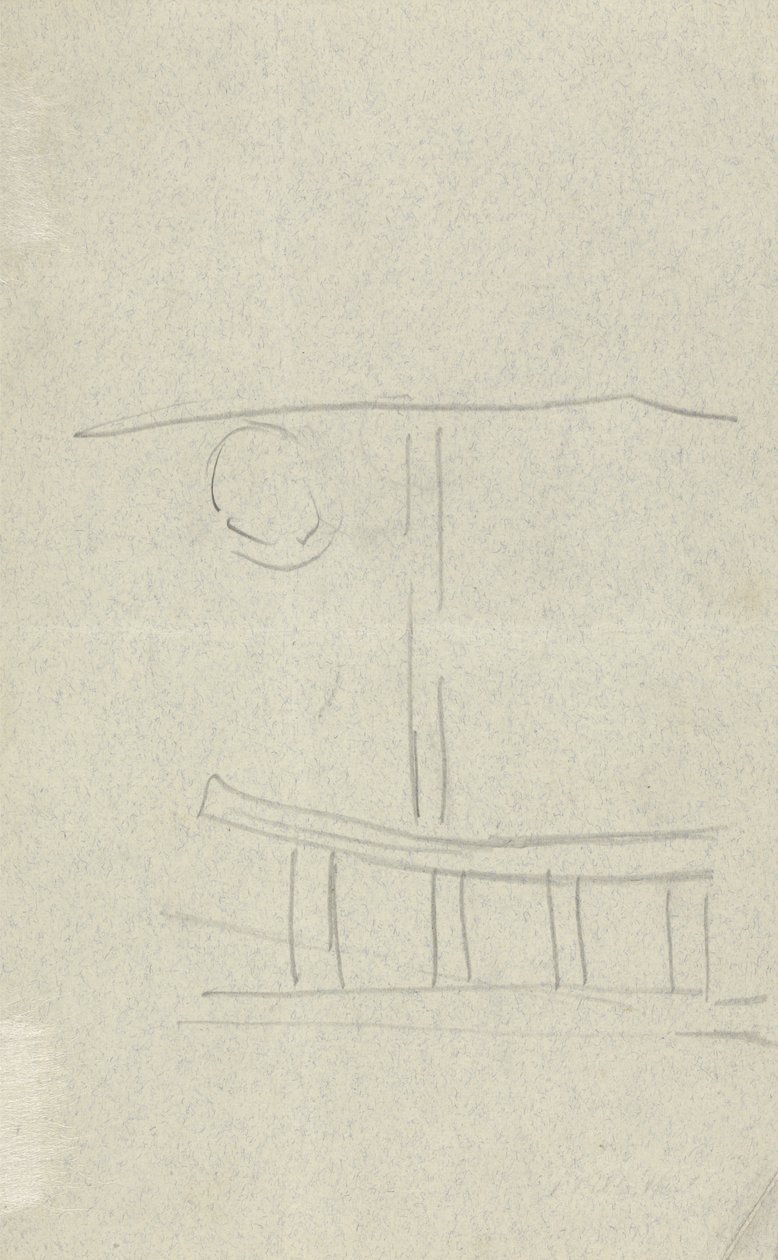Žebřík, pro jeskyni Zlatého tele (grafit) (viz 265075 pro recto) od Spencer Frederick Gore
