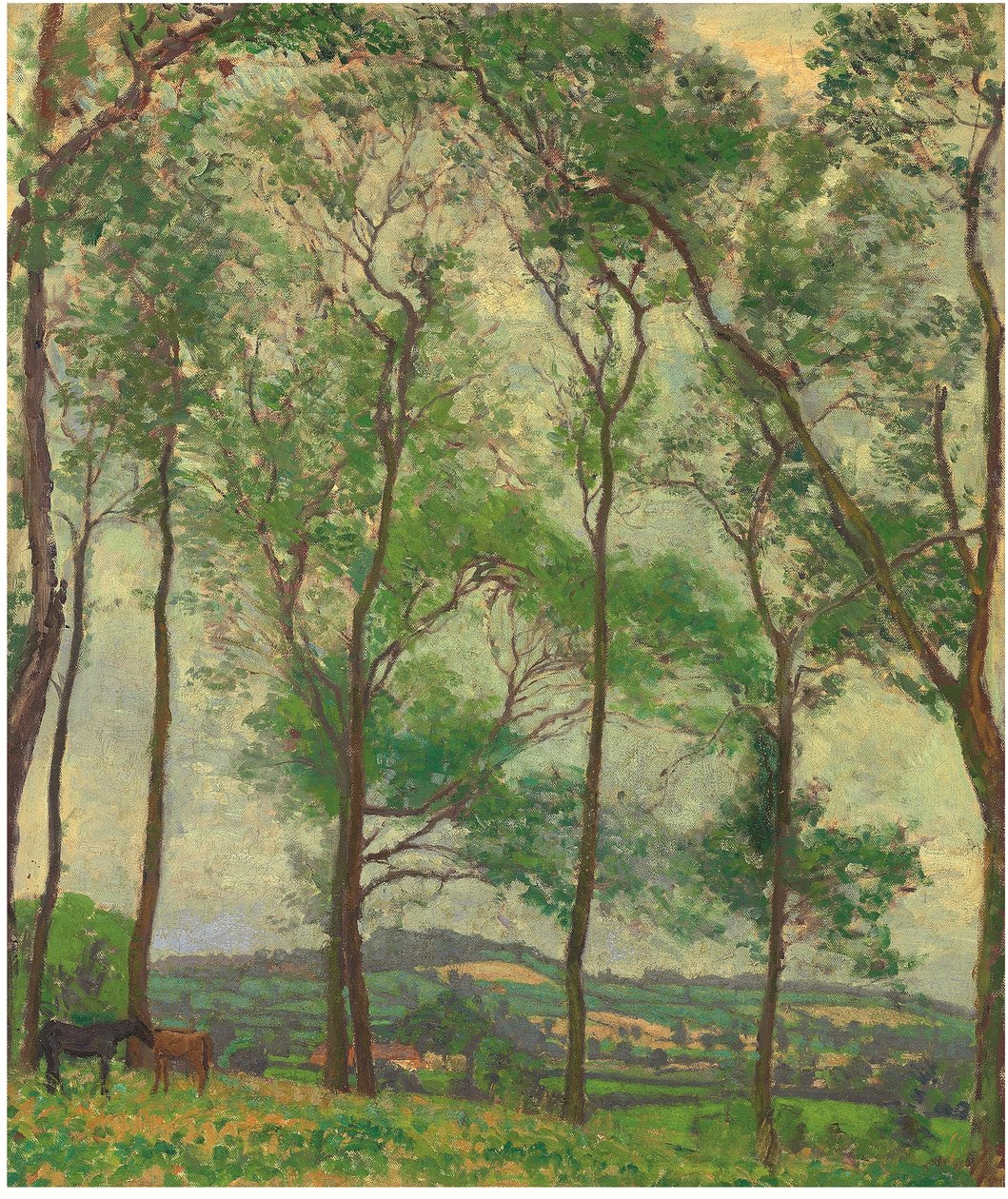 Somerset Landscape, poblíž Applehayes, kolem roku 1910 (olej na plátně) od Spencer Frederick Gore