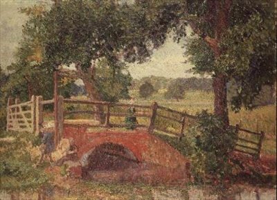 Most v parku Panshanger od Spencer Frederick Gore