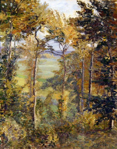 Zalesněná krajina v Tibermont, Neuville Les Dieppes od Spencer Frederick Gore