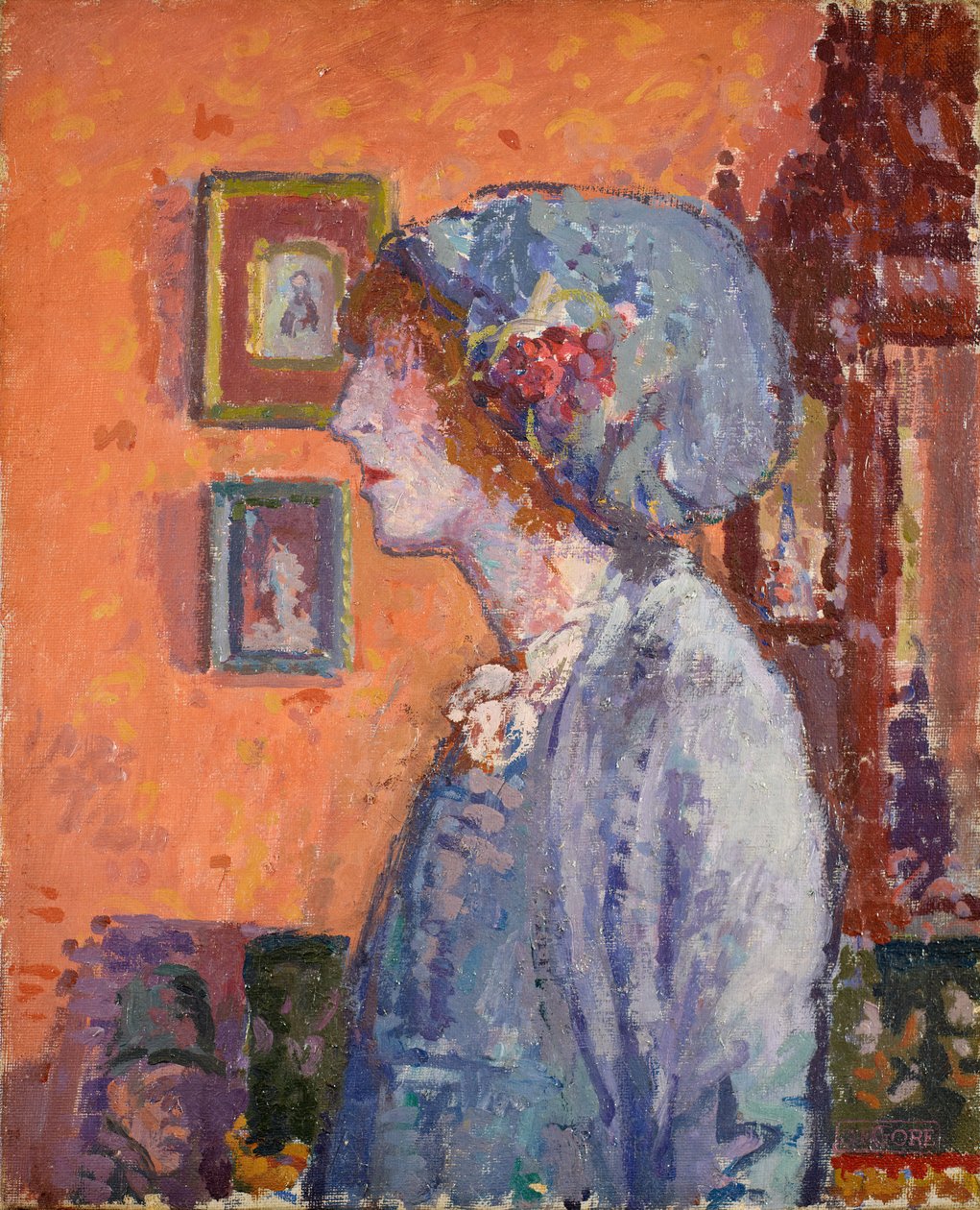 Portrét umělcovy manželky, Mollie Kerr, 1911. od Spencer Gore