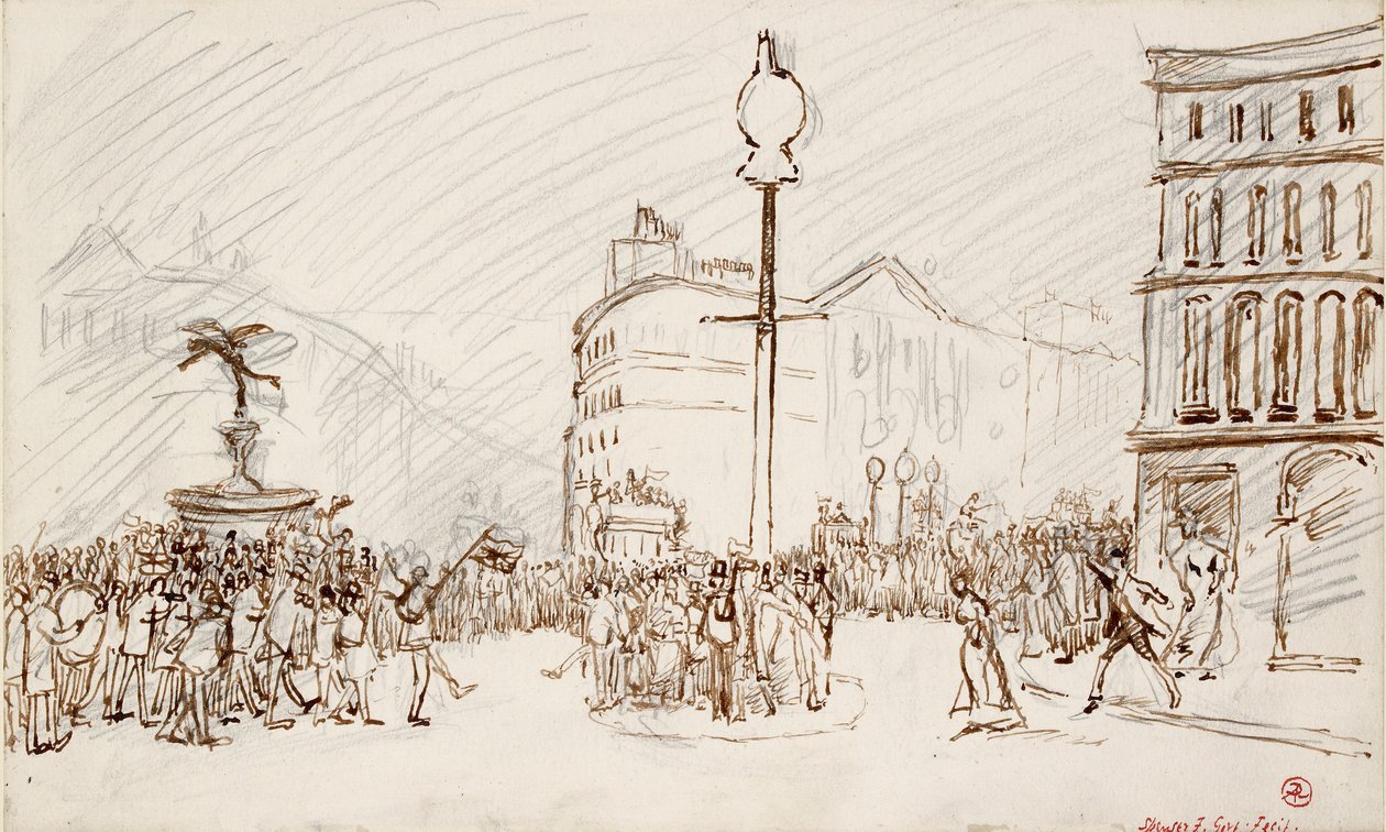 Pouliční scéna-Piccadilly Circus, 1900 od Spencer Gore